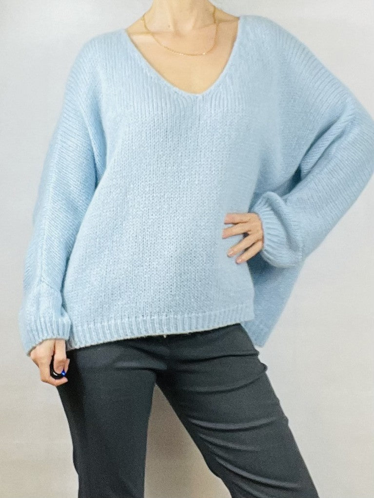 Sky Blue Mohair Mix Jumper