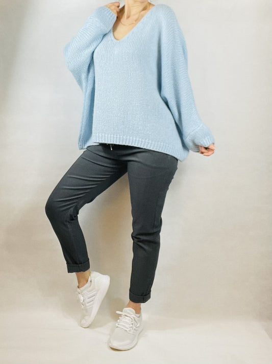 Sky Blue Mohair Mix Jumper