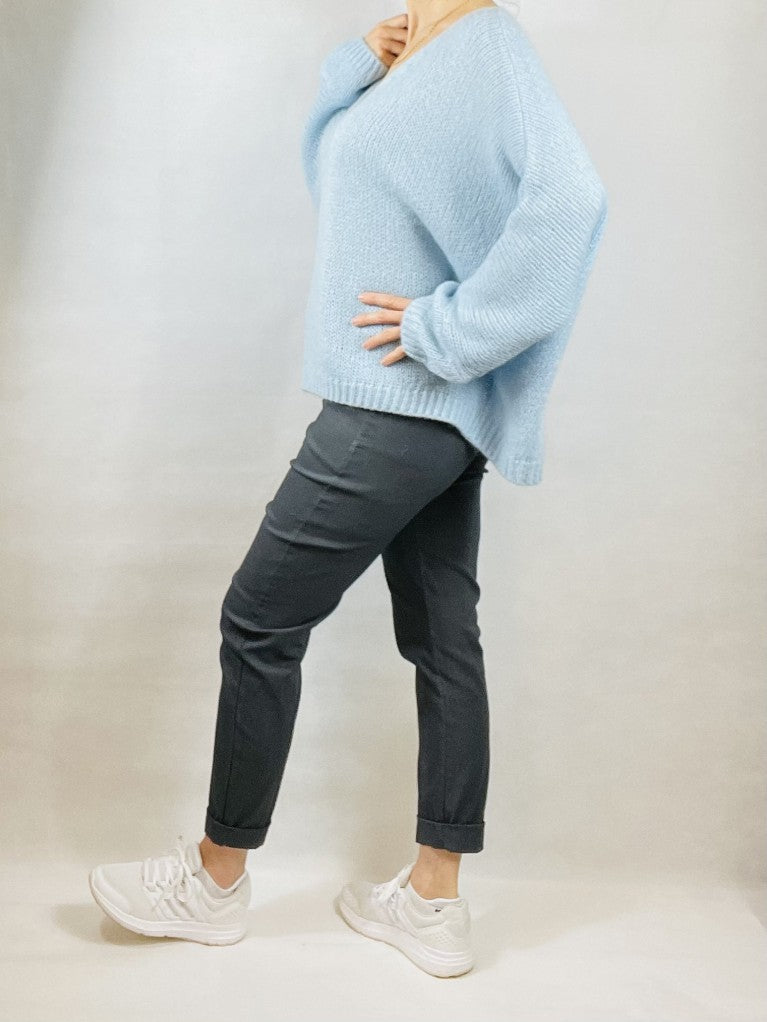 Sky Blue Mohair Mix Jumper