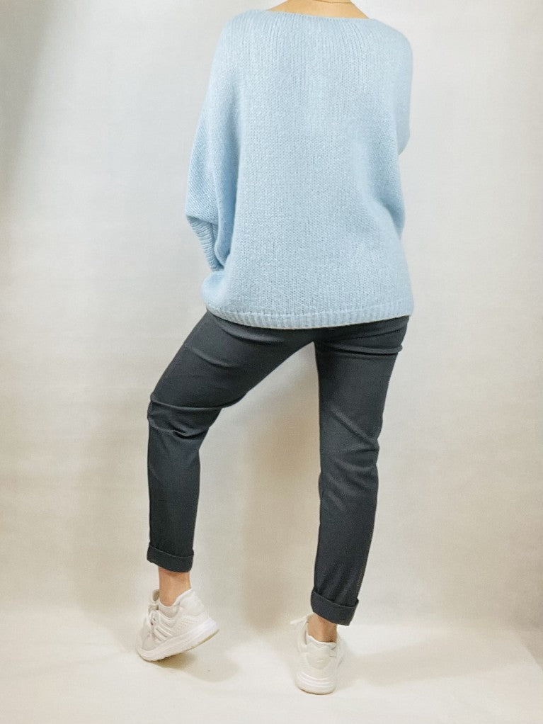 Sky Blue Mohair Mix Jumper