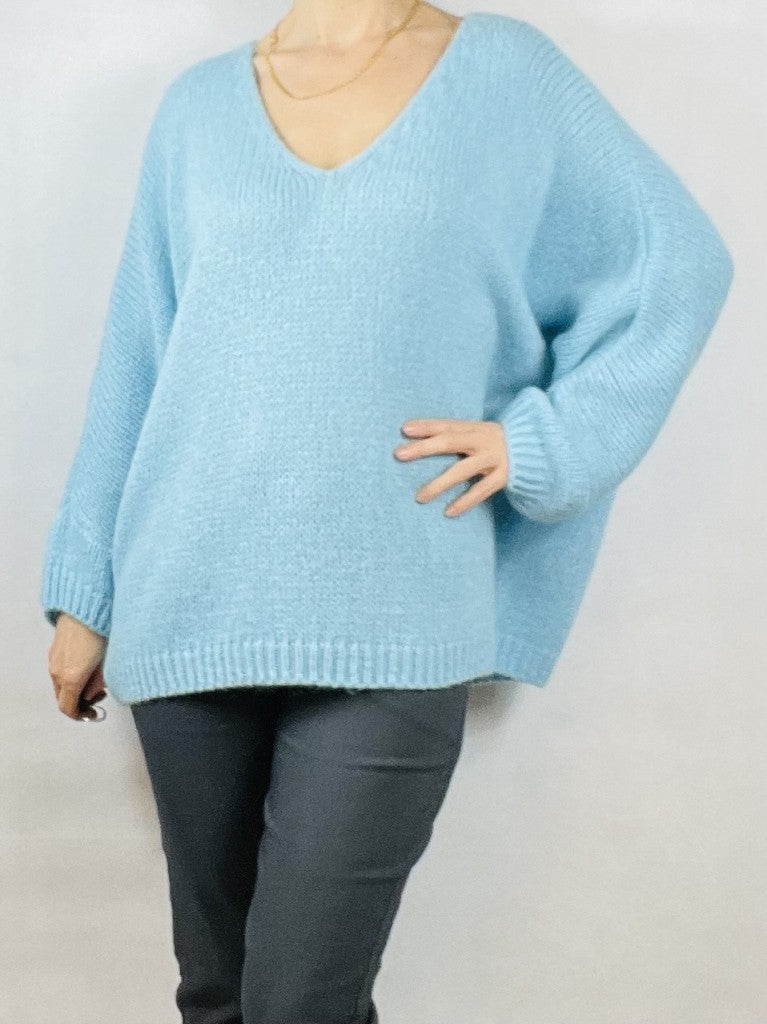 Blue Mohair Mix Jumper