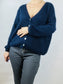 Navy Mohair Mix Cardigan