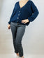 Navy Mohair Mix Cardigan