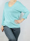 Mint Green Rolled, Long Sleeve Top