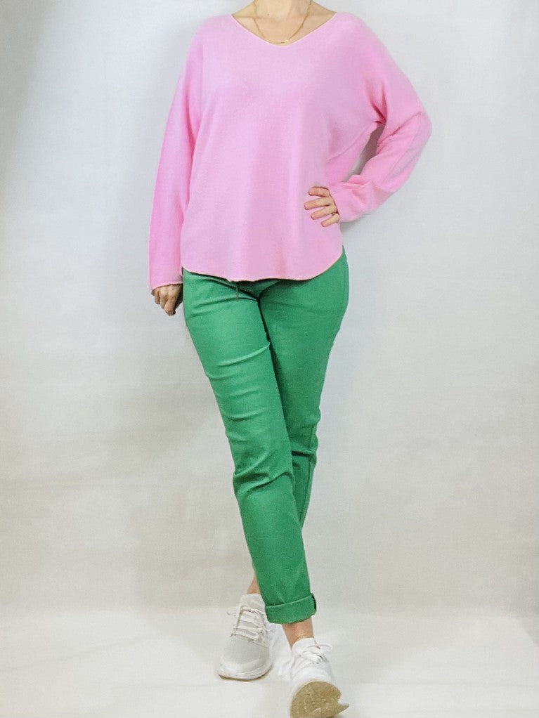 Pink V Neck Top