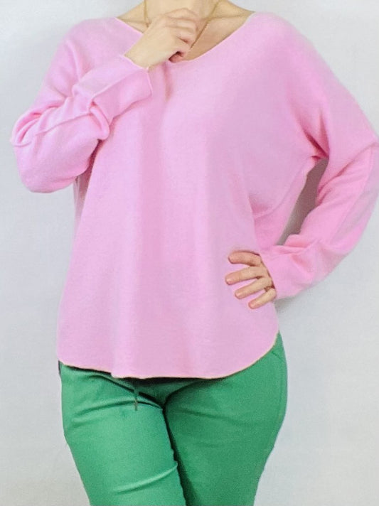 Pink V Neck Top