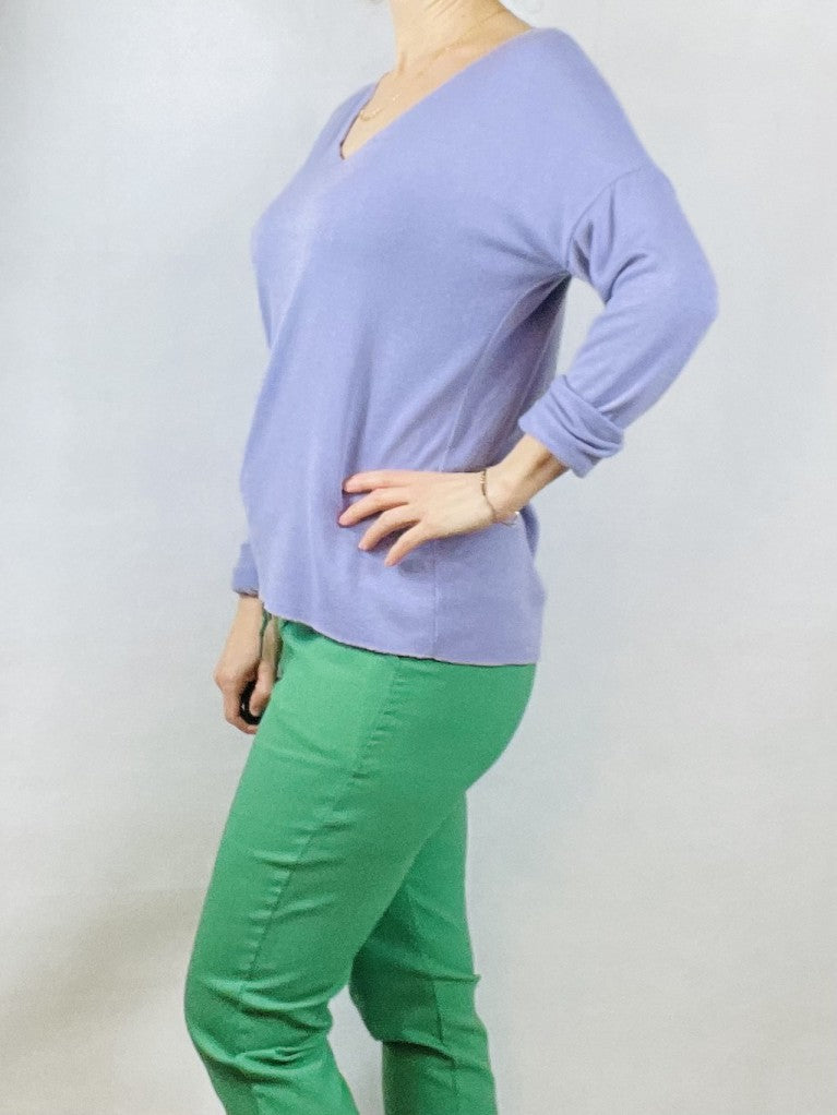 Lilac Rolled, Long Sleeve Top