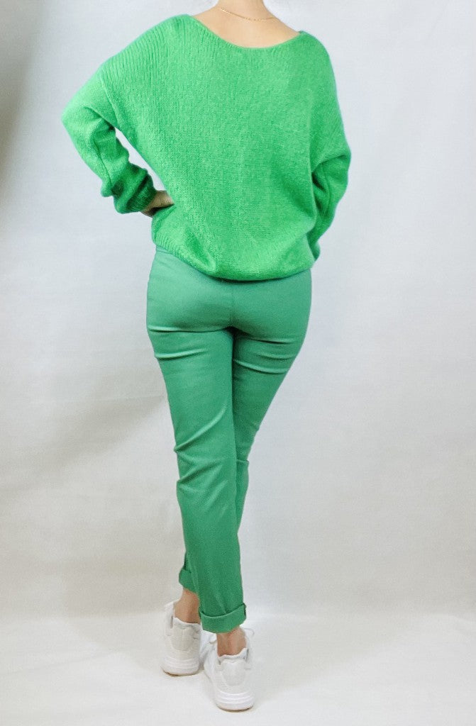 Apple Green Mohair Mix Cardigan