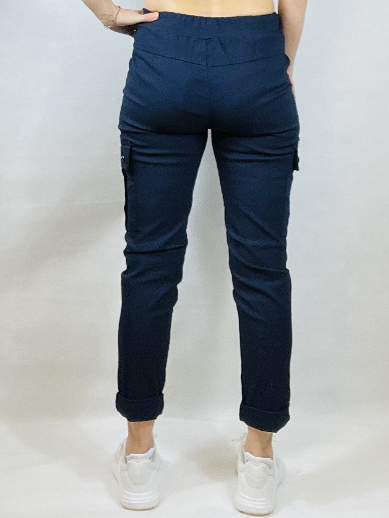 Navy Magic Cargo Trousers