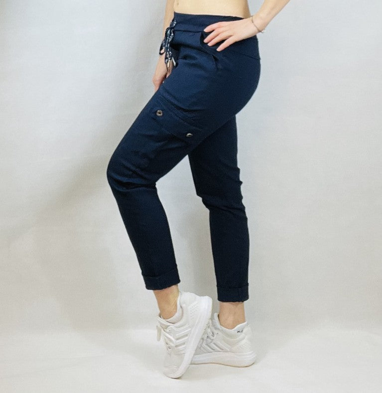 Navy Magic Cargo Trousers