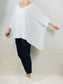 White Over-Size Loose Cotton V Neck Top