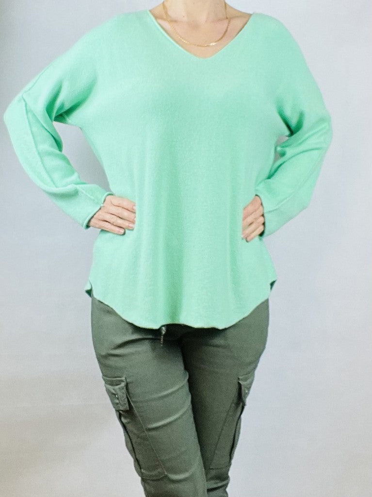 Green V Neck Top