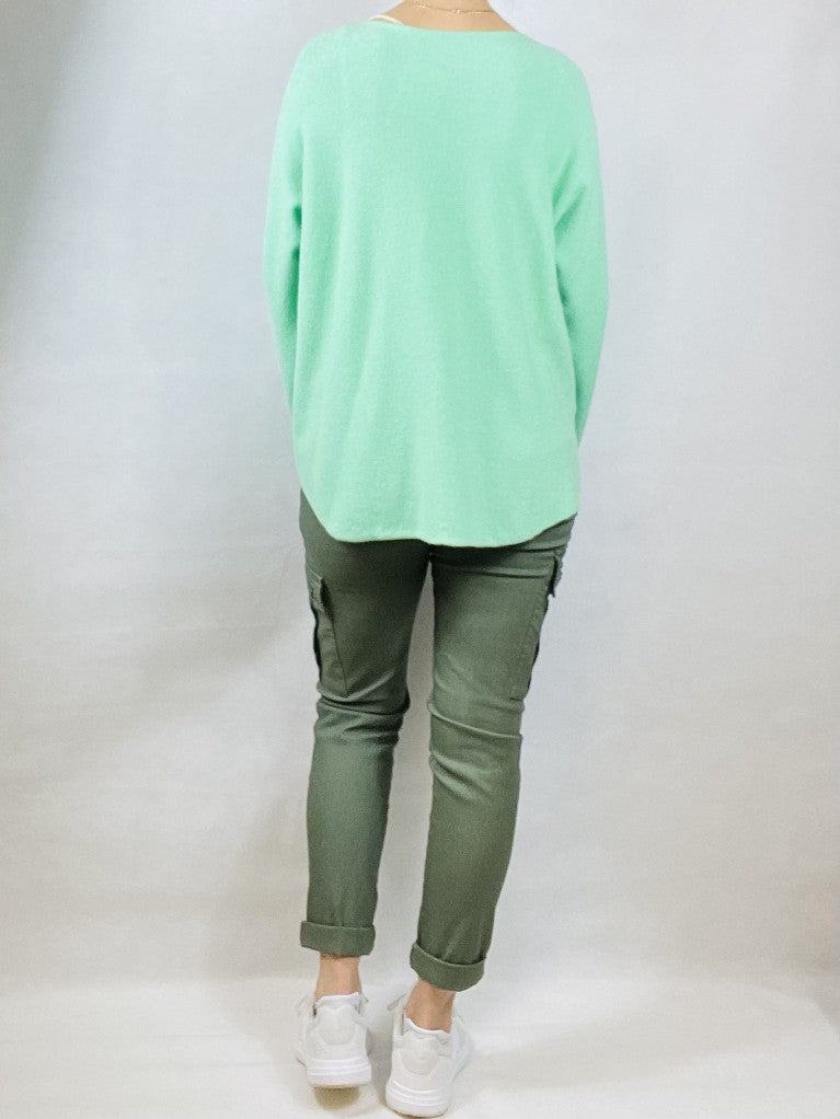 Green V Neck Top