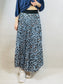 Sky Blue, Pleated Leopard Print Skirt