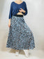 Sky Blue, Pleated Leopard Print Skirt