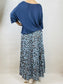 Sky Blue, Pleated Leopard Print Skirt