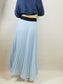 Sky Blue Pleated Plain Skirt