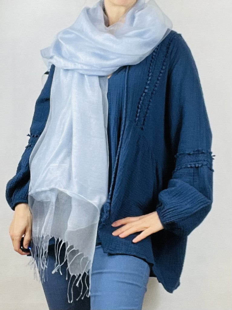 Blue Double Layer sheer Scarf