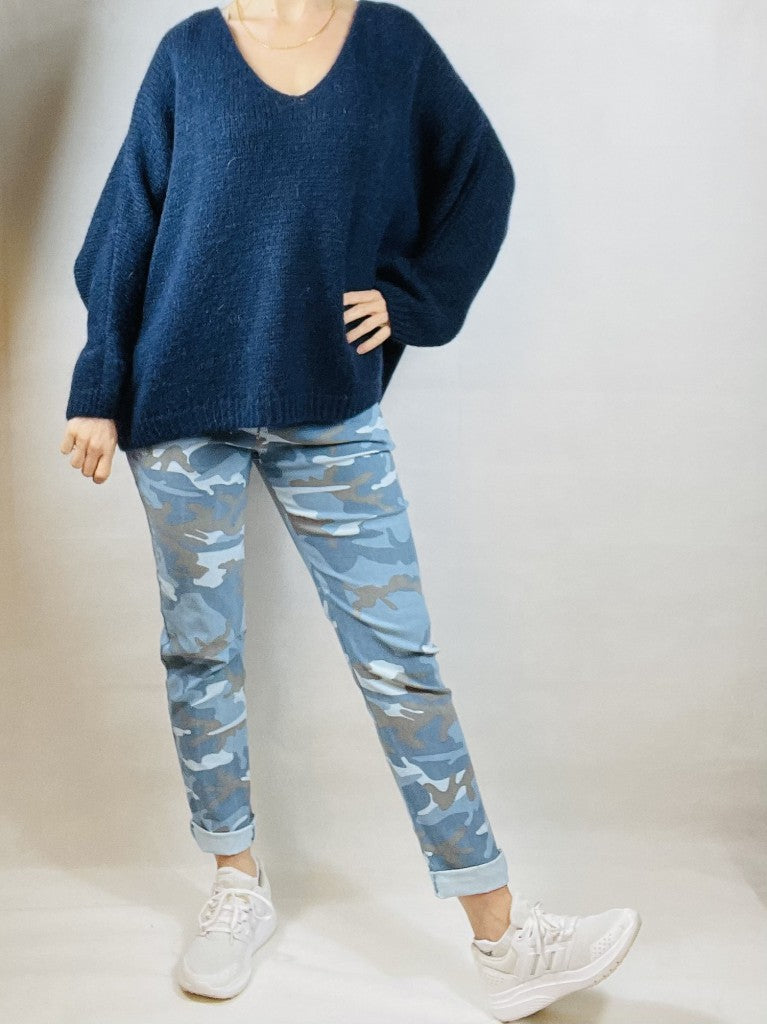 Navy Mohair Mix Jumper