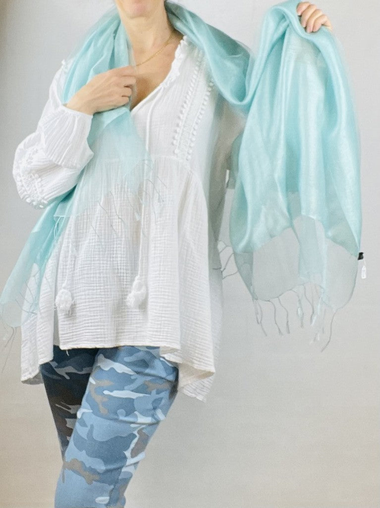 Green Double Layer sheer Scarf