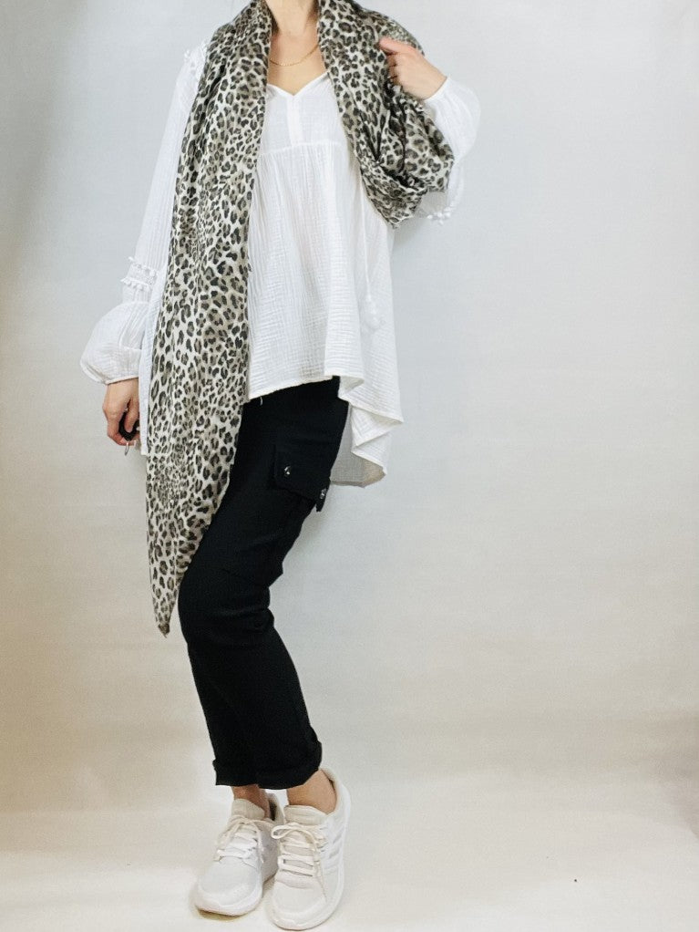 Sand Leopard print scarf