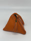 Orange Triangular Small Leather Bag