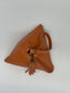 Orange Triangular Small Leather Bag