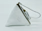 White Triangular Small Leather Bag