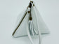 White Triangular Small Leather Bag