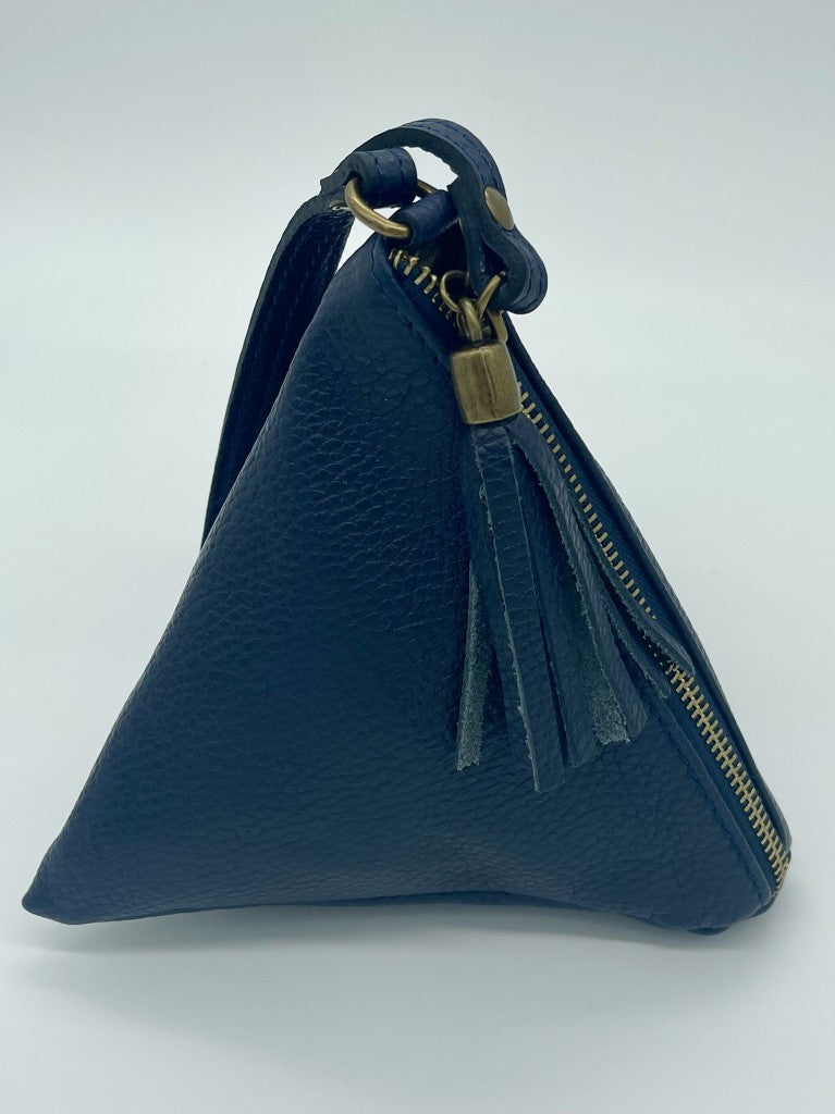 Small navy leather purse hot sale