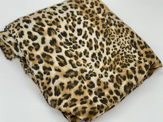 Camel Leopard Print Scarf