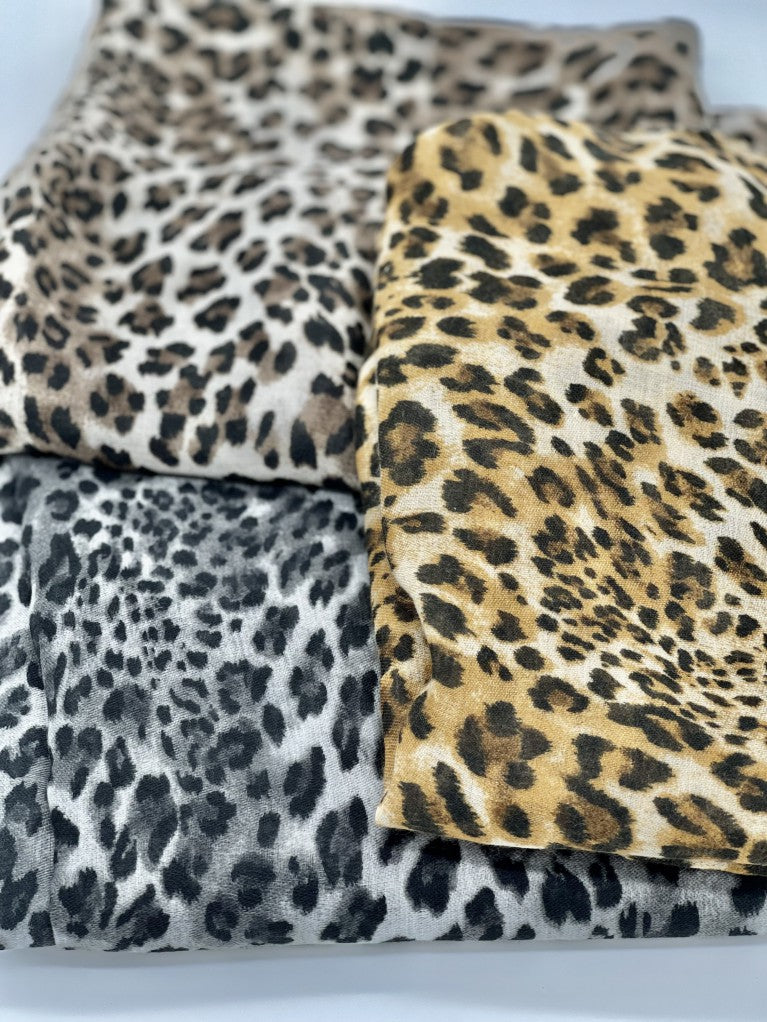 Sand Leopard print scarf