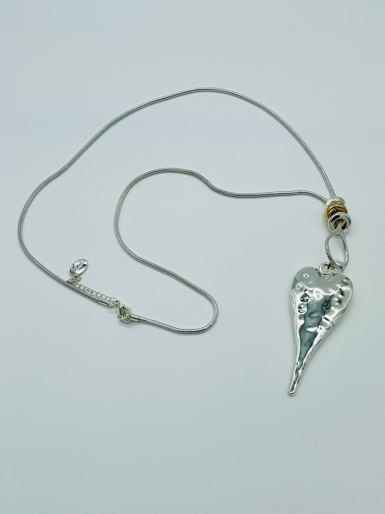 Long Heart Pendant Necklace