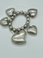 Chunky Bracelet with 5 Large Hearts