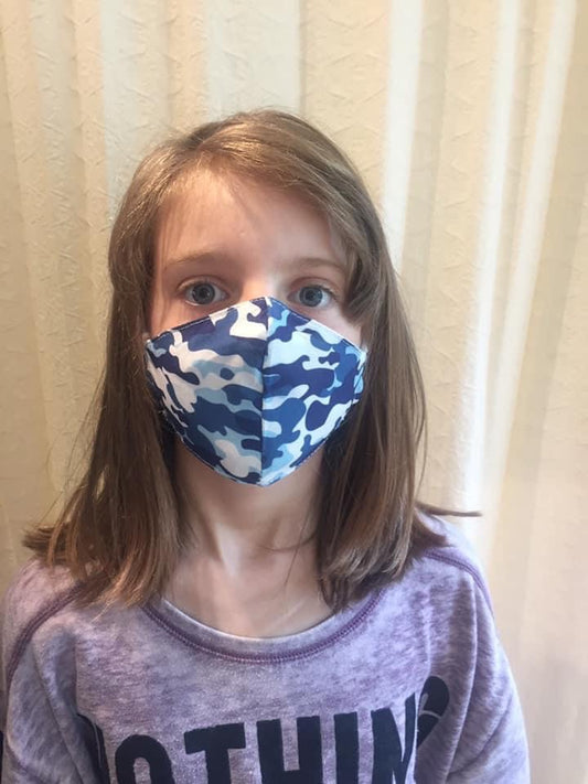 Children's Blue Camouflage Mask