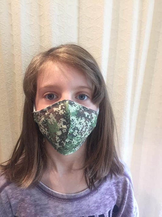 Children's Green Camouflage Mask