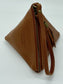 Tan Triangular Small Leather Bag