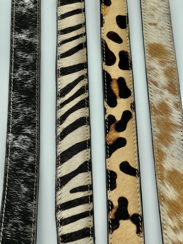 Zebra Cow Hide Belt