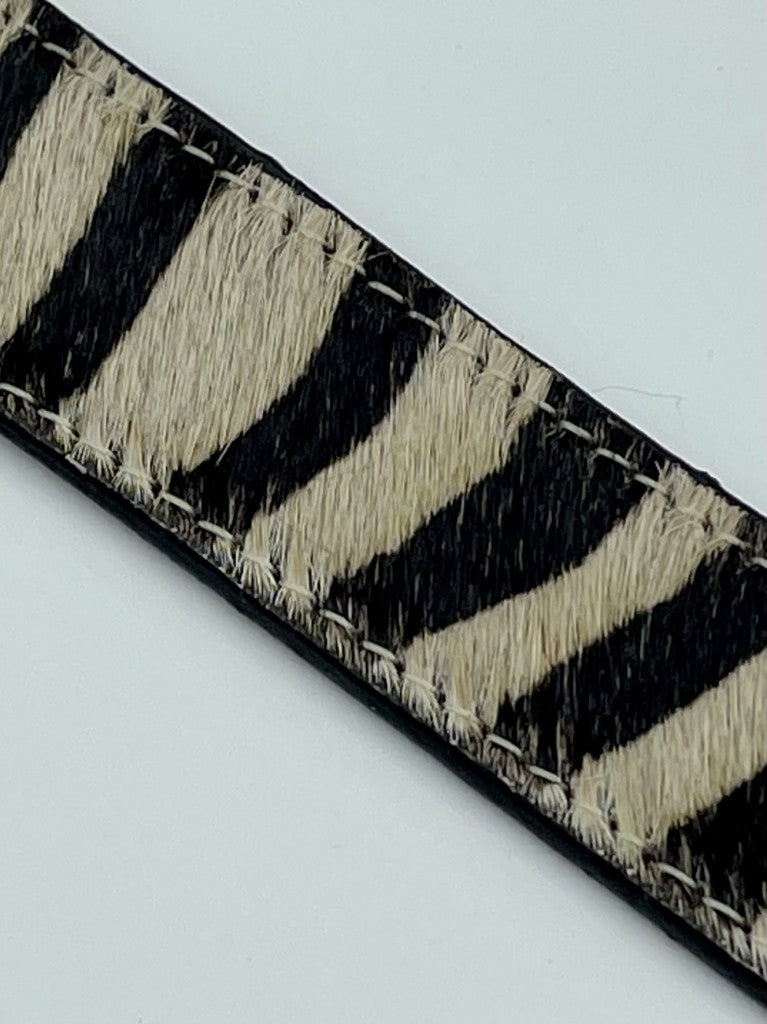 Zebra Cow Hide Belt