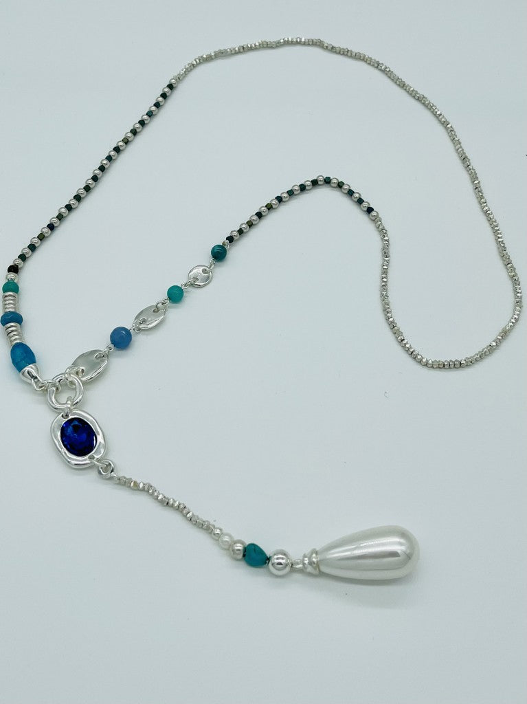 Long Pearl Pendant Necklace