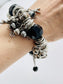 Chunky Black & Silver, Charm Bracelet