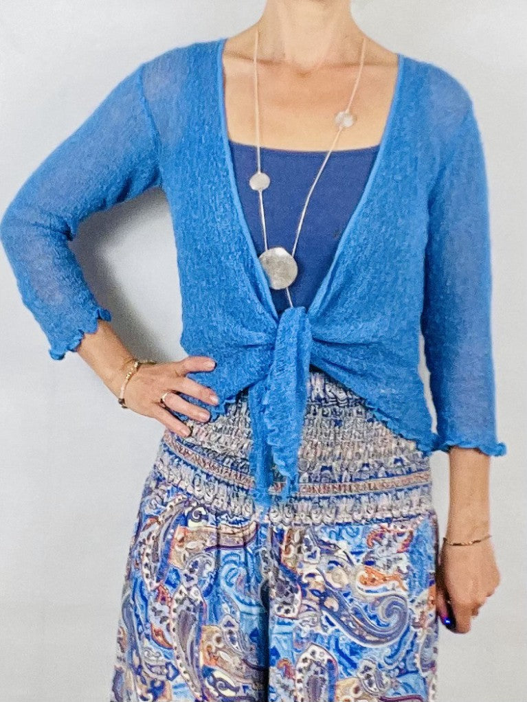 Blue Ikat Shrug