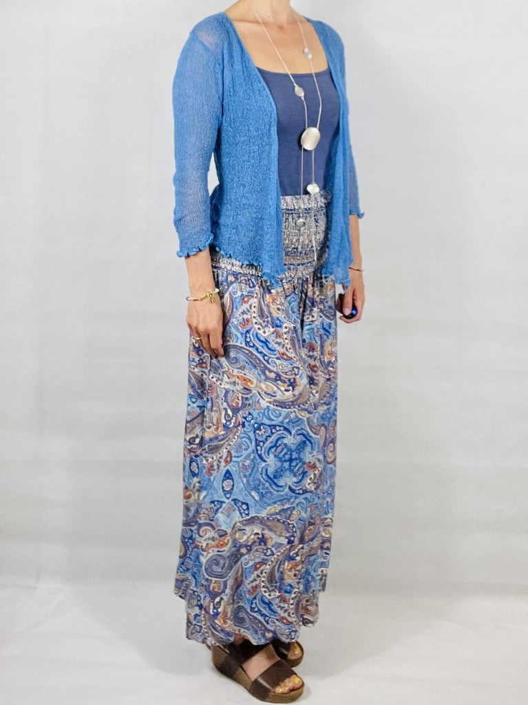 Blue Ikat Shrug