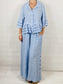 Sky Blue Wide leg Linen Trousers with Buttons