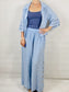 Sky Blue Wide leg Linen Trousers with Buttons