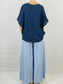 Sky Blue Wide leg Linen Trousers with Buttons