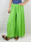 Neon Green Wide leg Linen Trousers with Buttons