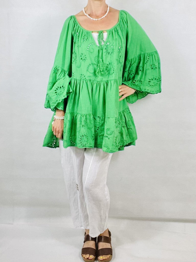 Green Baby Doll Tunic Dress