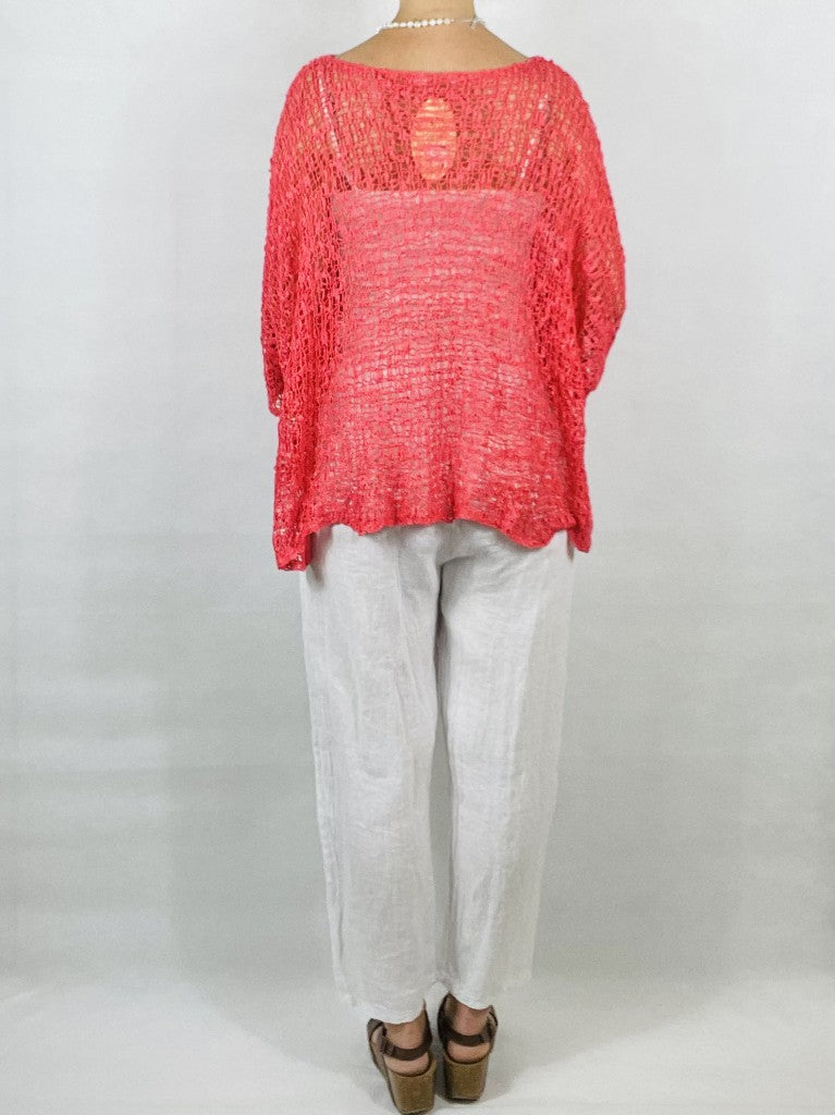 Coral Popcorn Top