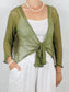 Khaki Green Ikat Shrug